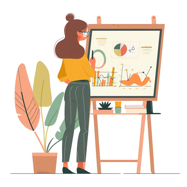Woman Giving a Data Presentation