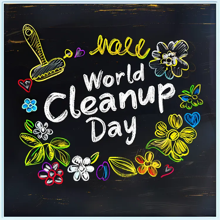 Chalkboard Art for World Cleanup Day