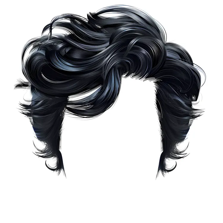 Black Wavy Hair Illustration