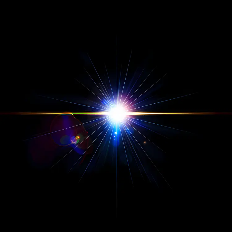 Radiant Light Burst in Darkness