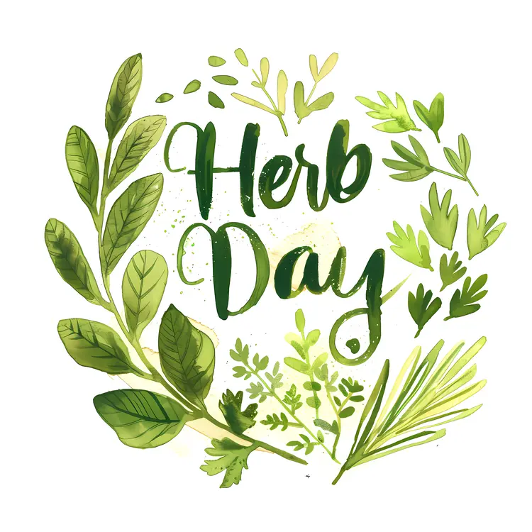 Herb Day Celebration with Botanical Illustrations