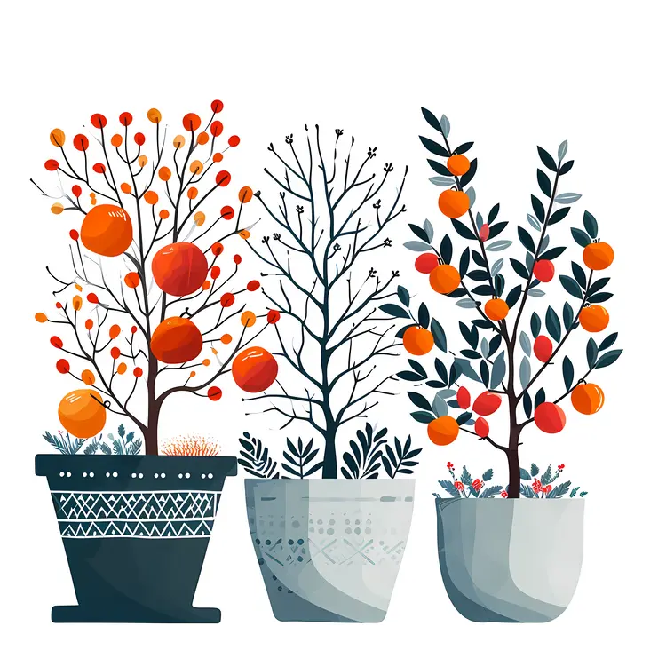 Potted Plants with Fruits