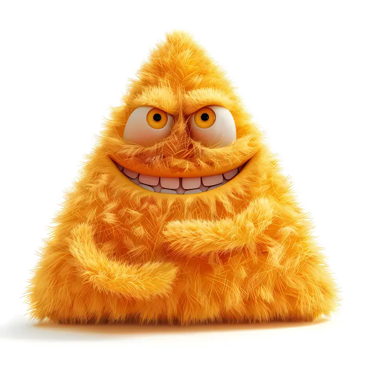 Cute Smiling Orange Furry Triangle