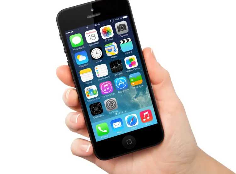 Black iPhone with Apps in Hand