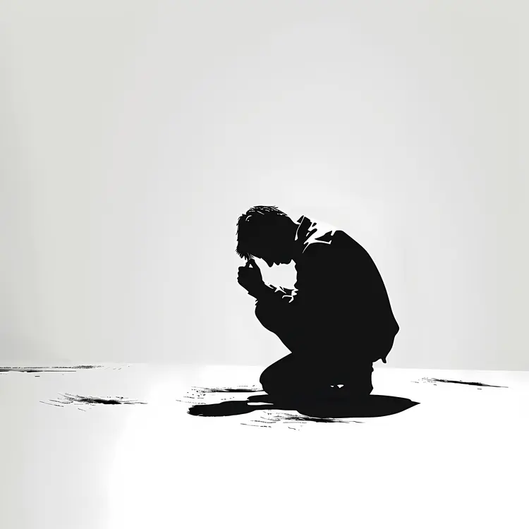 Kneeling Praying Silhouette Art
