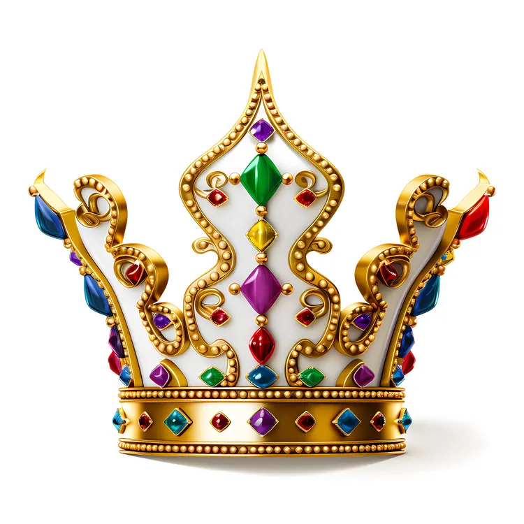 Elegant Crown with Colorful Jewels
