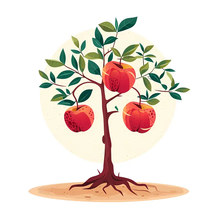Apple Tree with Red Apples