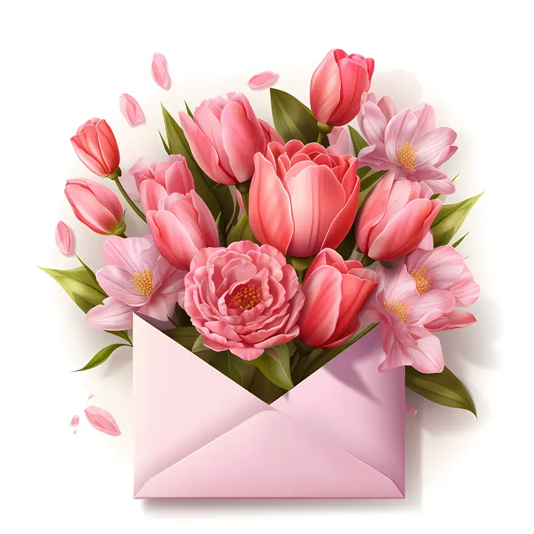 Tulips and Roses in Envelope
