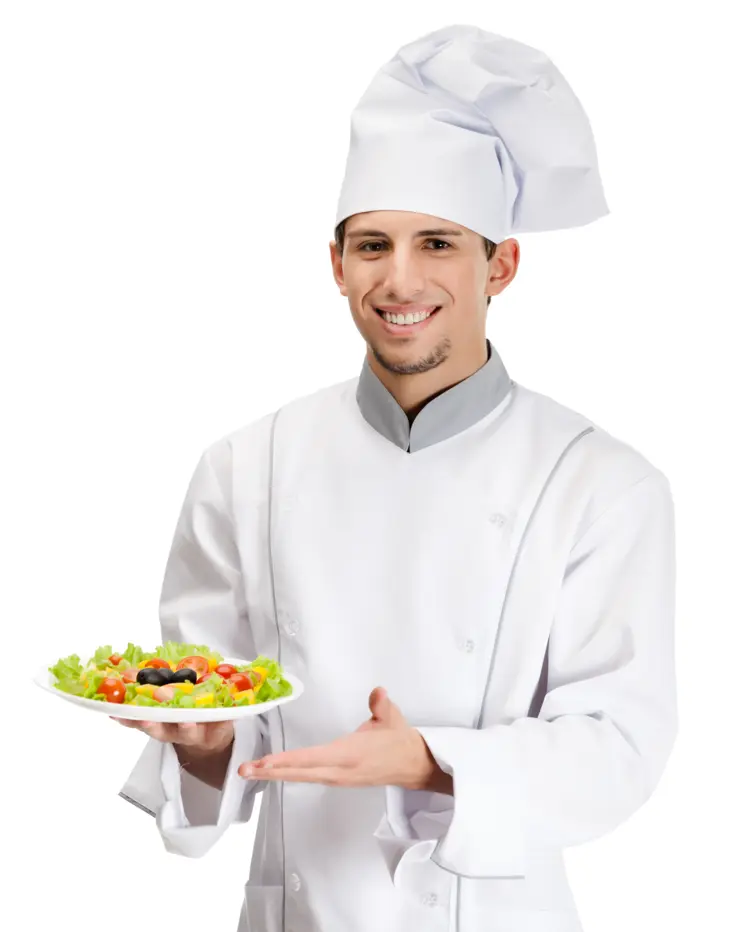 Chef Holding Plate of Salad
