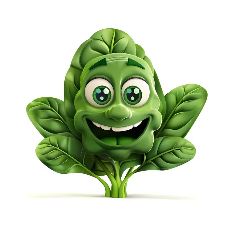 Happy Green Spinach Cartoon