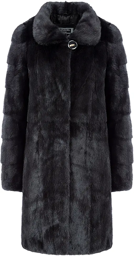 Elegant Black Fur Coat for Winter
