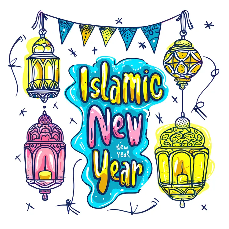 Islamic New Year Celebration with Lanterns