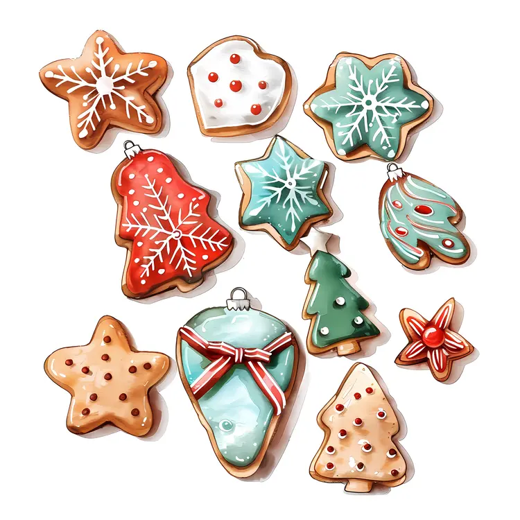 Plate of Colorful Christmas Cookies