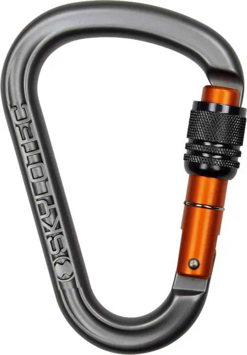 Black Carabiner with Orange Lock