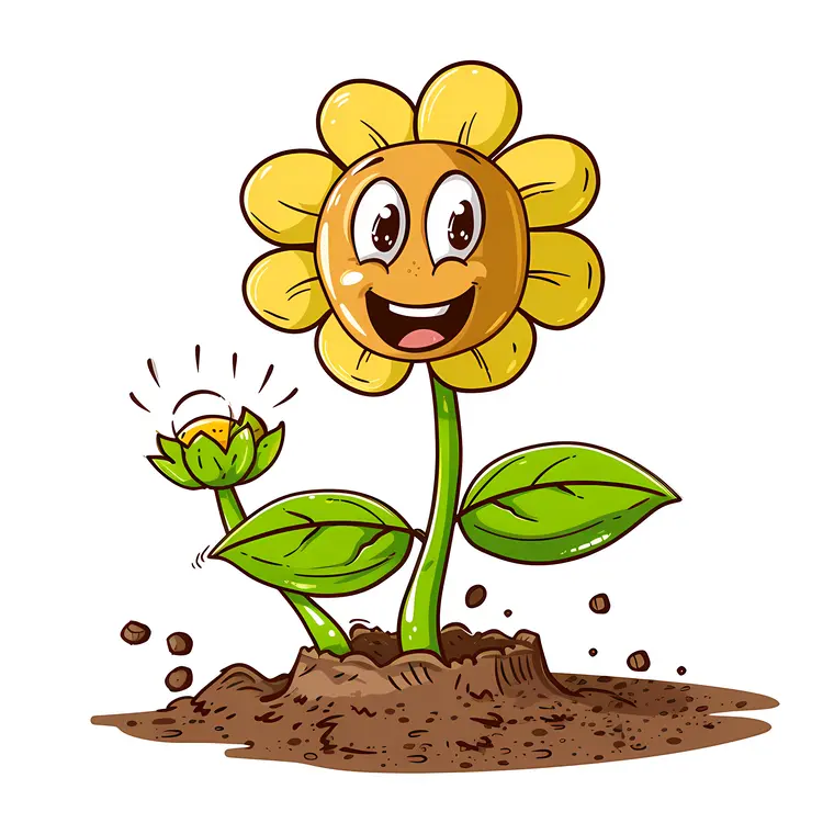 Happy Cartoon Flower