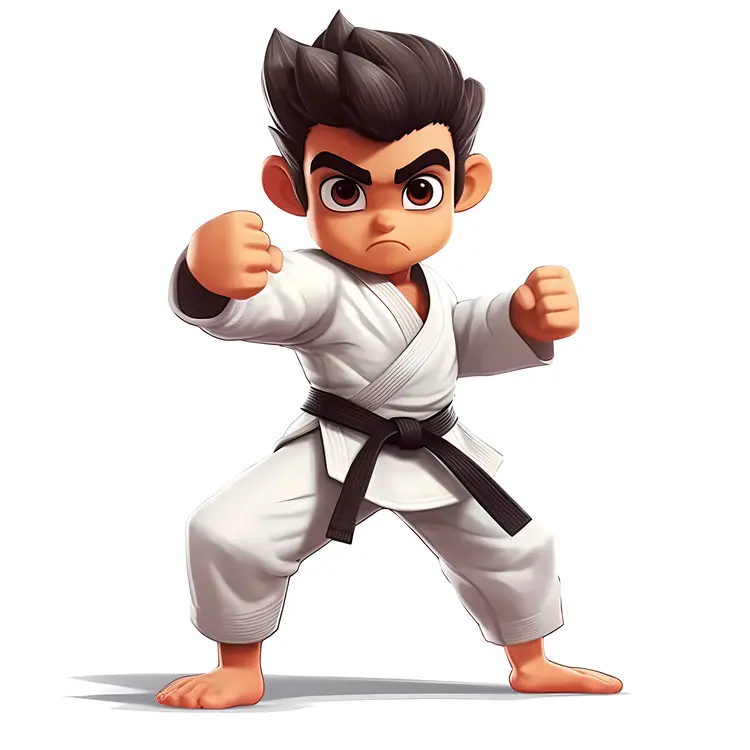 Karate Kid in Fighting Stance