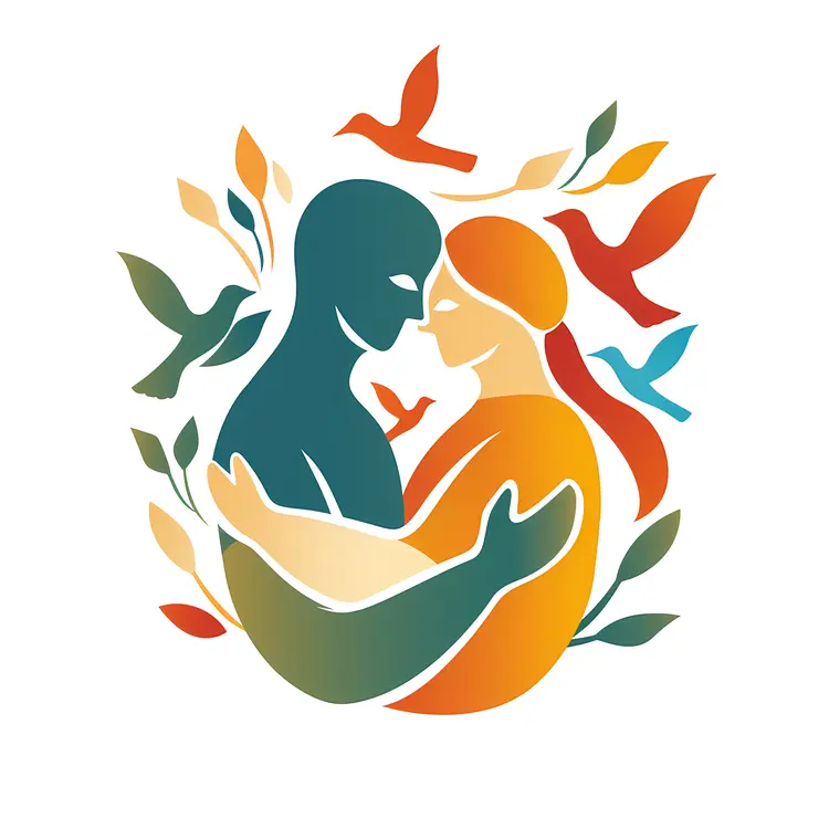 Embracing Couple Illustration
