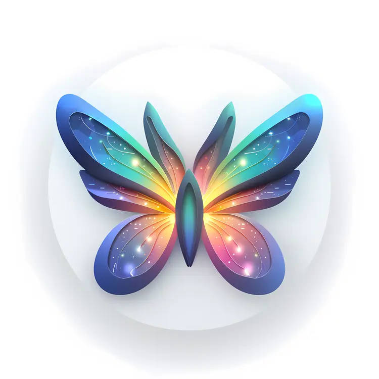 Colorful Butterfly with Glowing Wings