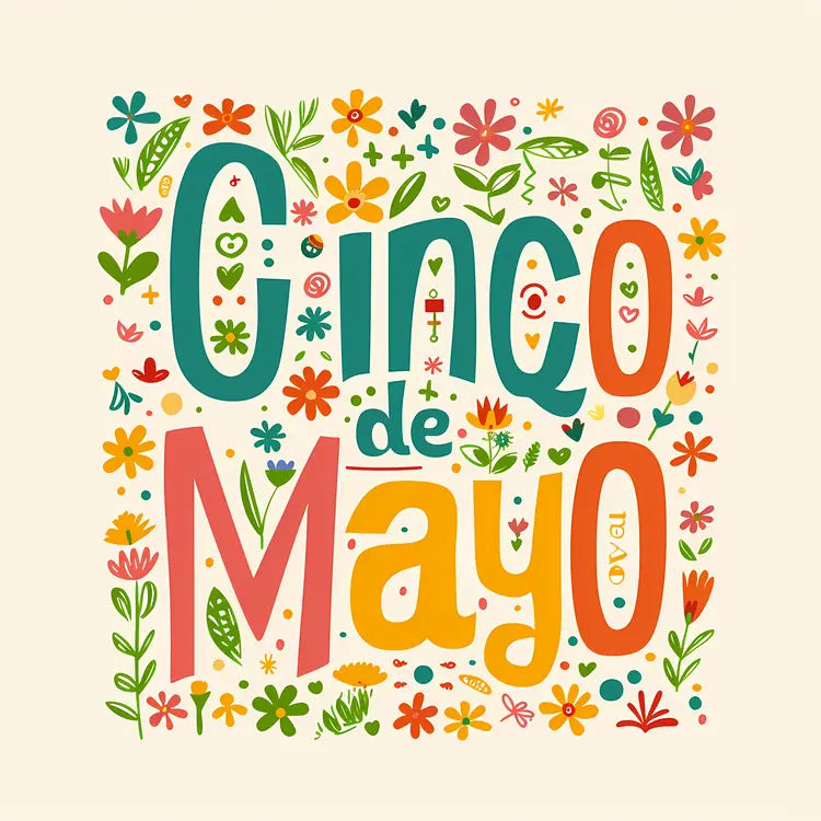 Cinco de Mayo Colorful Floral Design