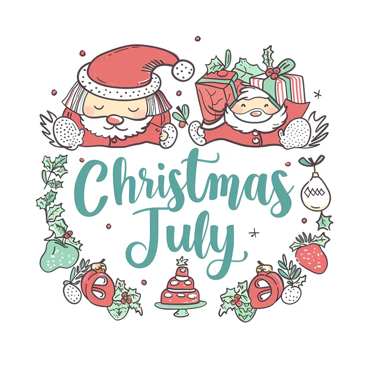 Christmas in July with Santa and Gifts