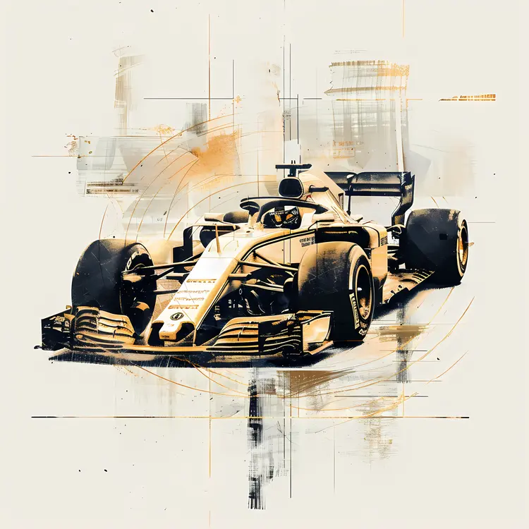White Race Car in Motion