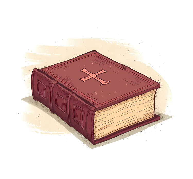 Illustrated Bible with Cross and Bookmark