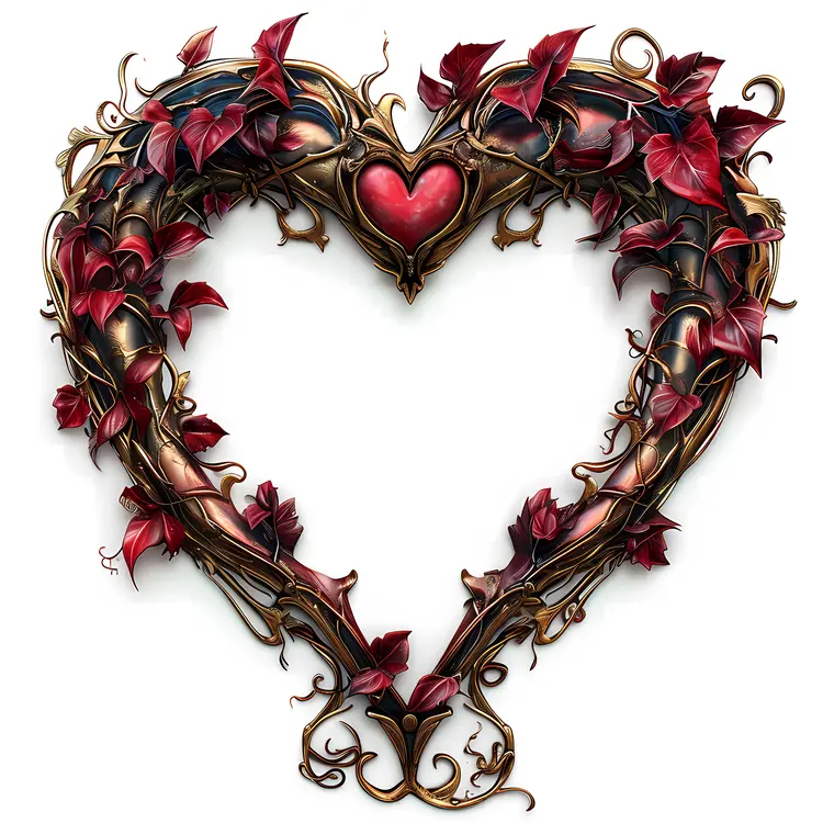 Red Leaves and Vines Frame