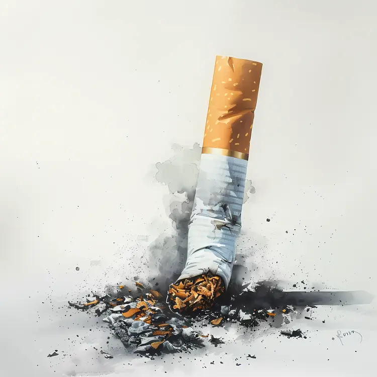 Single Cigarette Butt Illustration