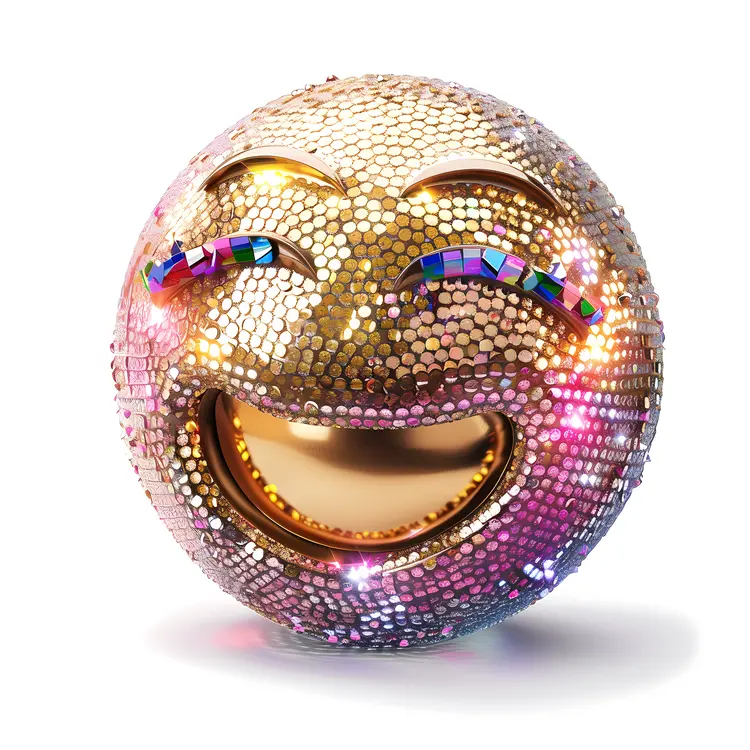 Sequined Smiley Face with Sparkles