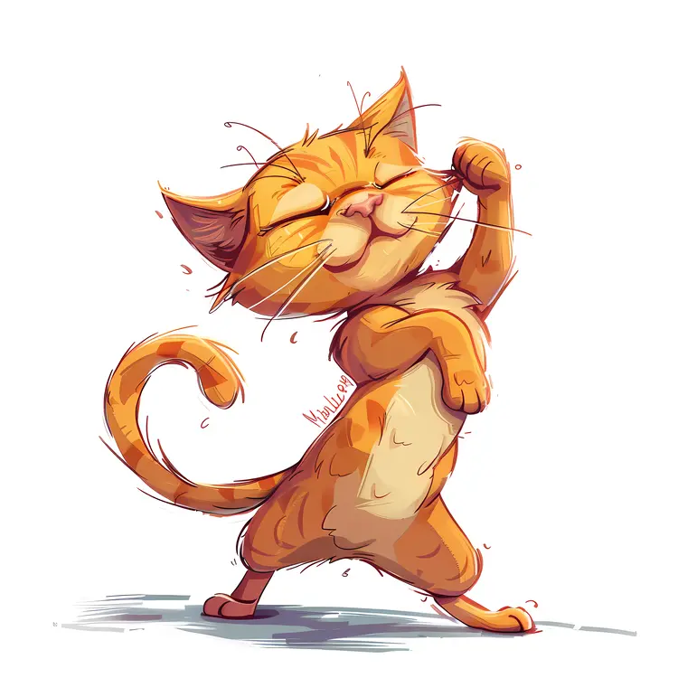 Cute Doodle Orange Cat