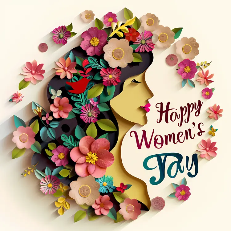 Happy Women's Day with Floral Design