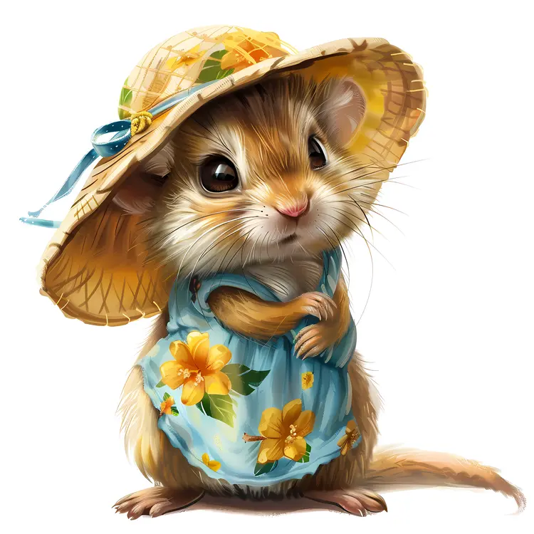 Cute Mouse in Summer Dress