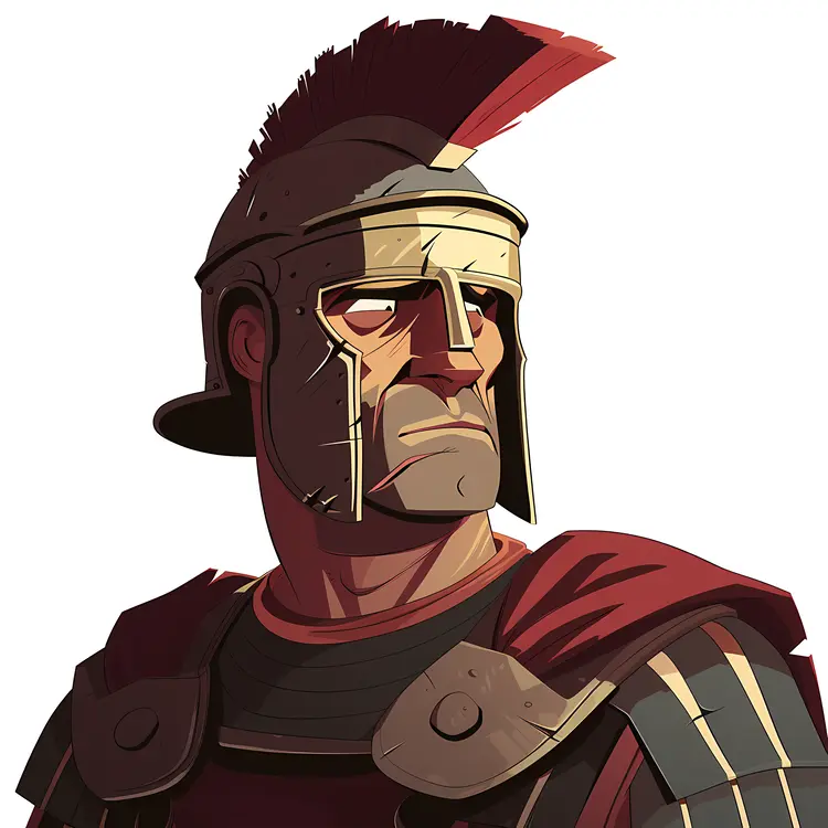 Roman Soldier in Armor Illustration