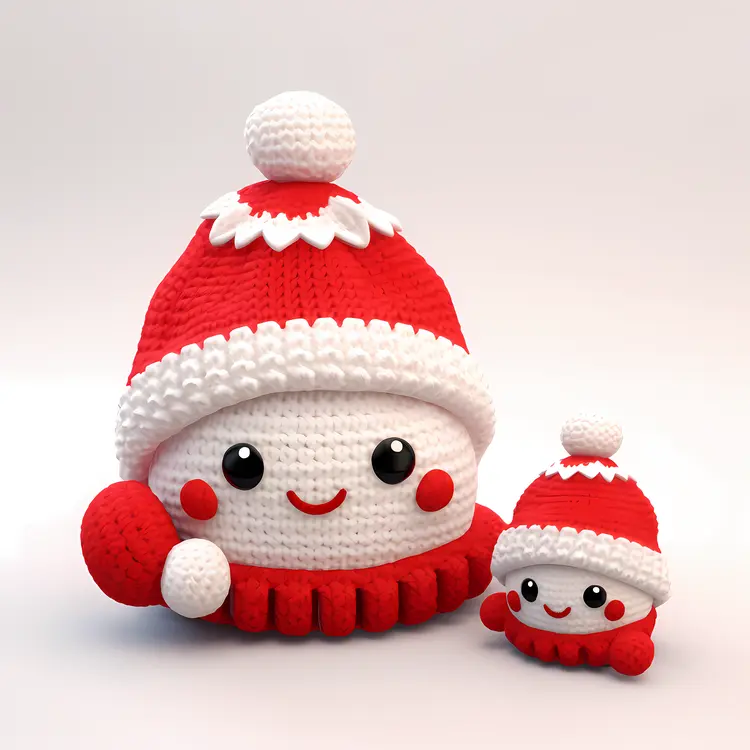 Snowman with Red Hat and Scarf