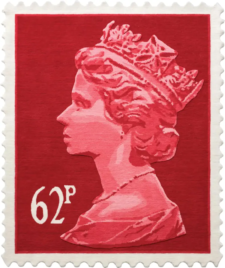 Red 62p Stamp with Queen's Profile