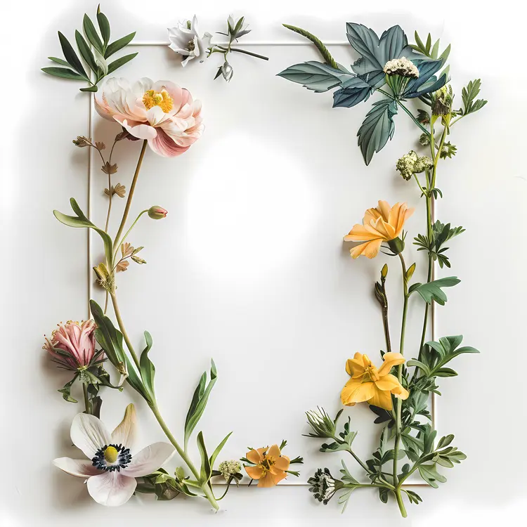 Colorful Wildflowers Frame