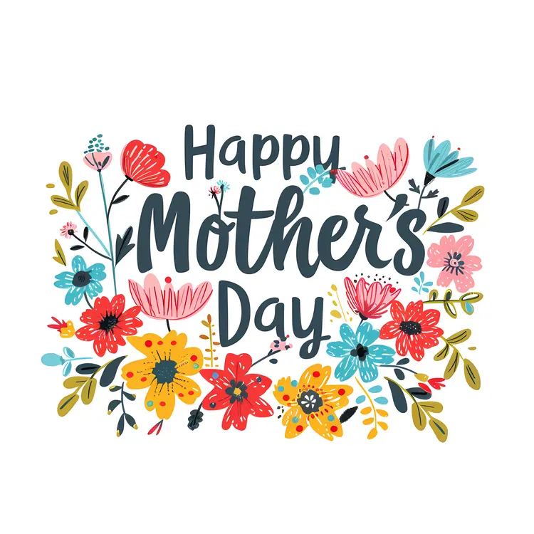 Happy Mother's Day with Colorful Flowers
