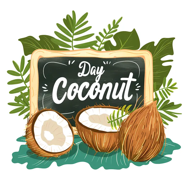 Coconut Day Celebration with Leaves