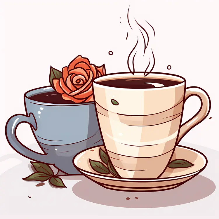 Beautiful Cup with Rose Design