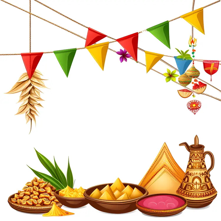 Traditional Festival Food and Decorations