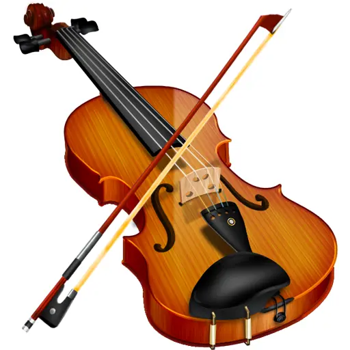 Violin with Bow on Transparent Background