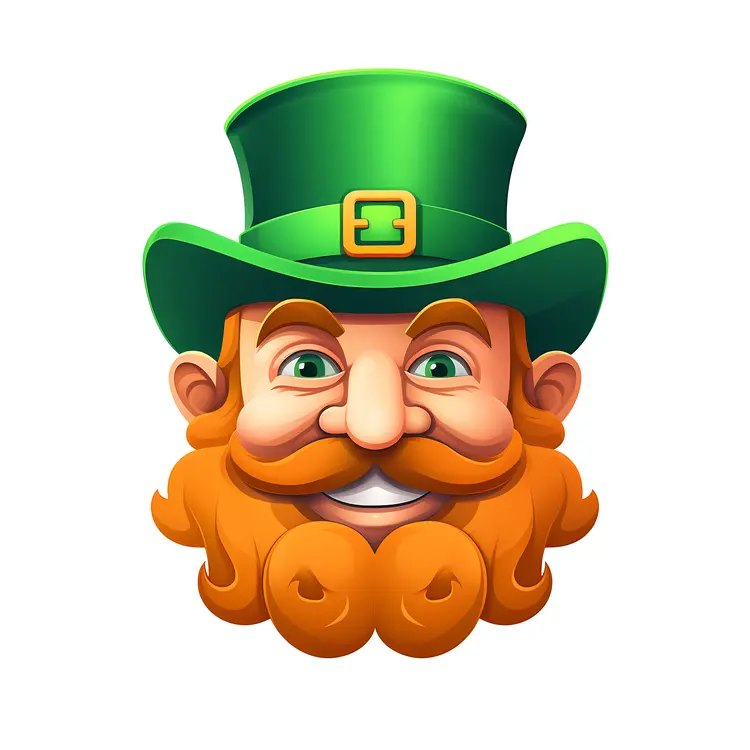 Leprechaun with Green Hat and Orange Beard