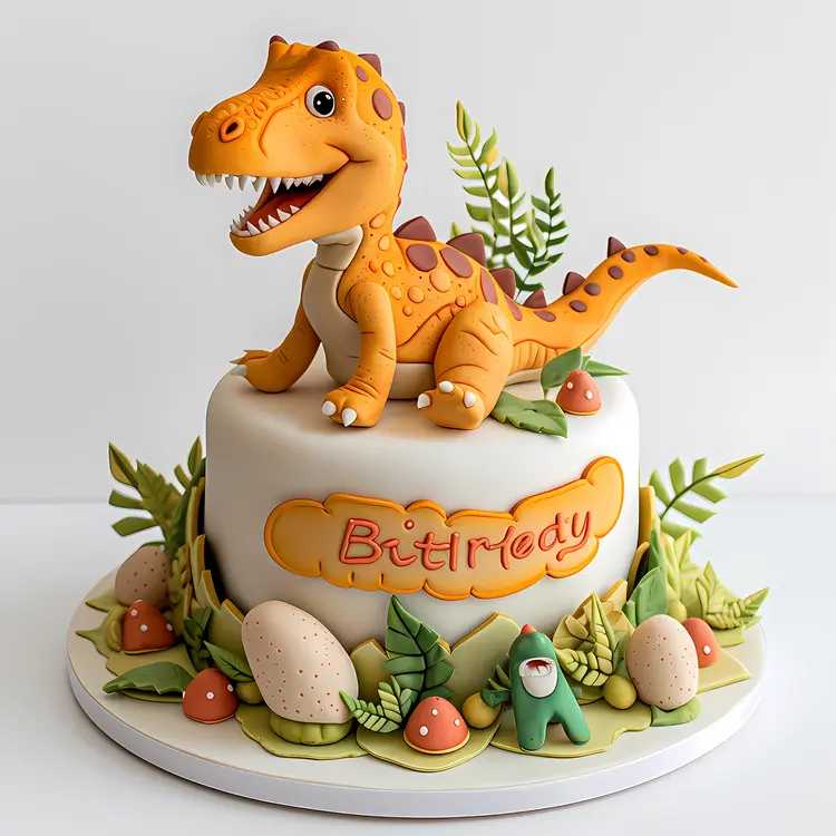 Adorable Dinosaur Birthday Cake