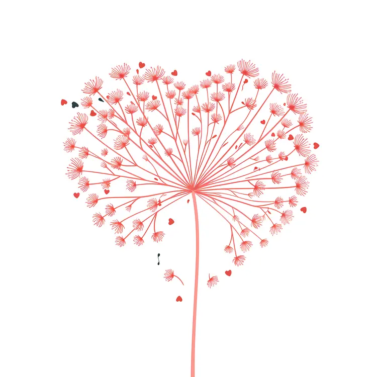 Pink Heart-shaped Dandelion