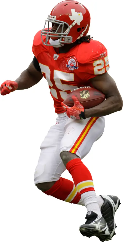 Red Football Player in Action