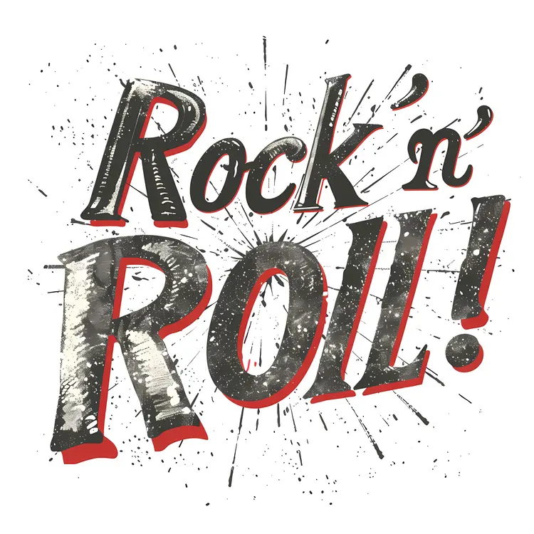 Rock 'n' Roll Typography with Splatter Effect