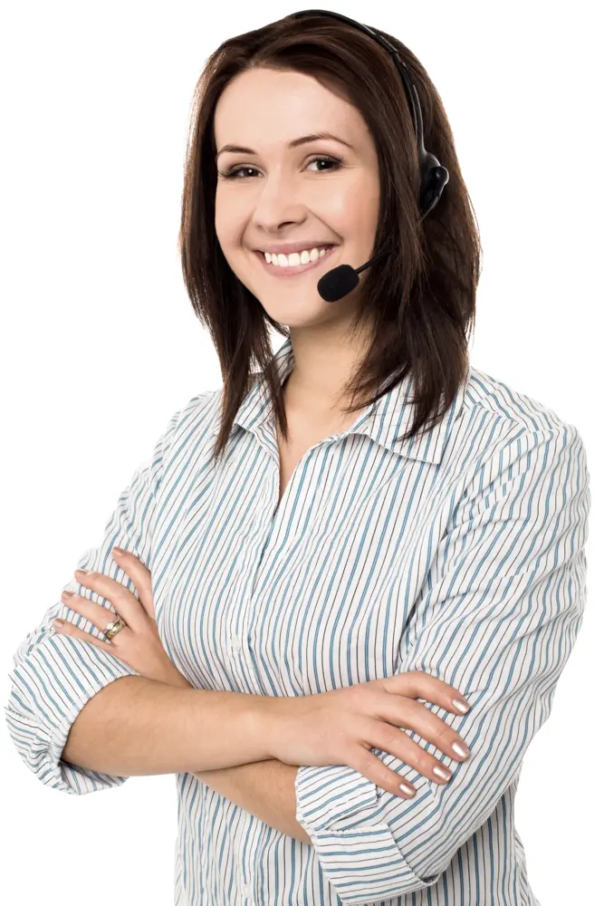 Customer Service Representative with Headset