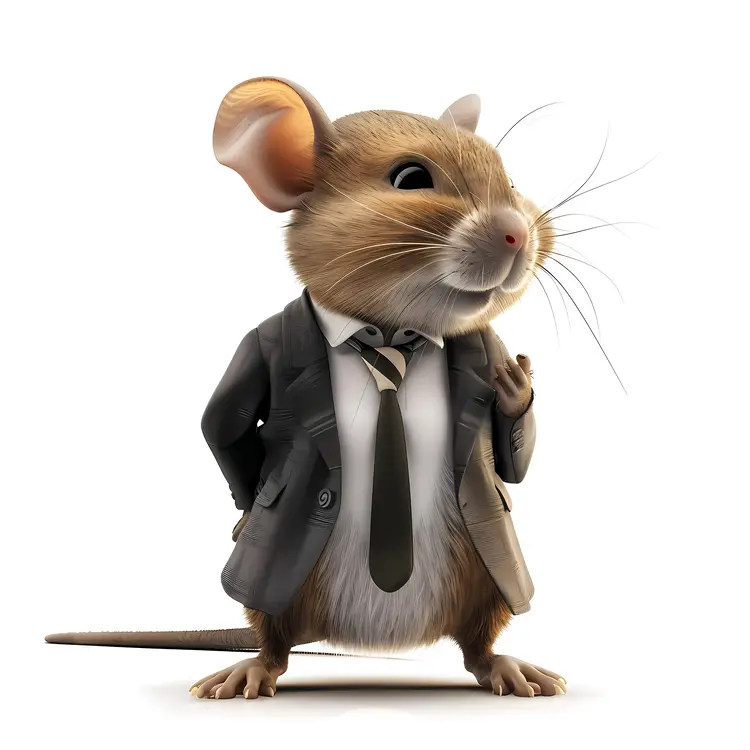 Professional Mouse in Suit with Tie