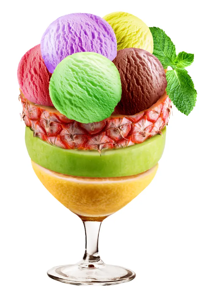 Colorful Ice Cream in a Glass