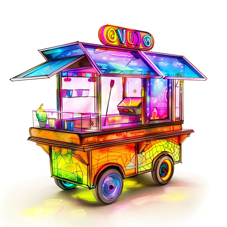 Colorful Food Truck for Street Food